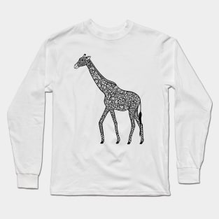 Nubian Giraffe Ink Art Design - cool animal art - light colors Long Sleeve T-Shirt